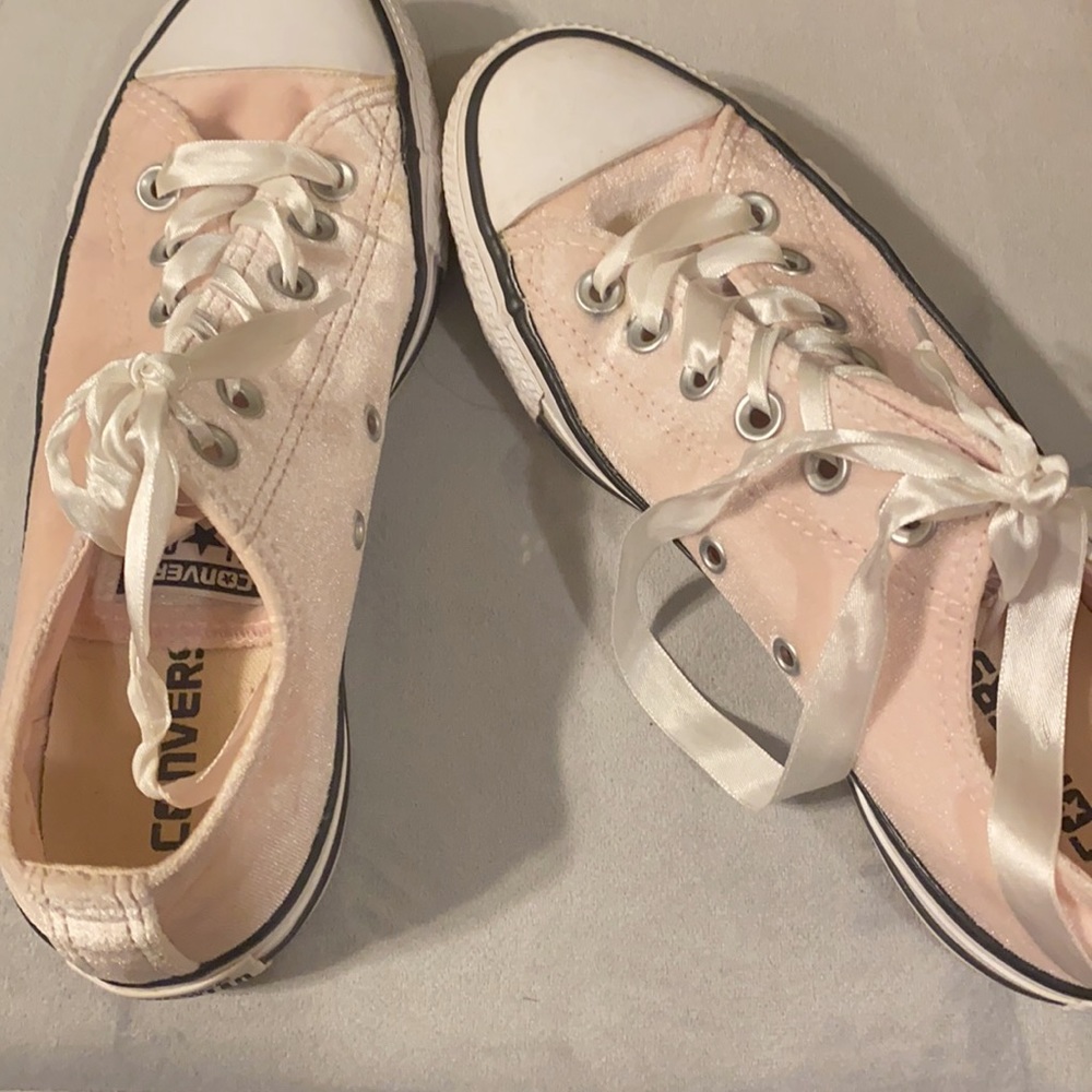 Pink velvet converse!